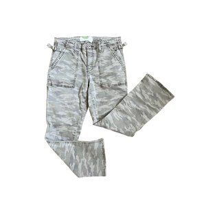 ANTHROPOLOGIE Womens Utility Camo Cropped Flare Pants size 27